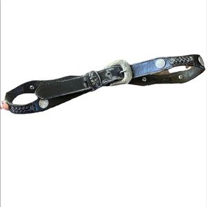 VINTAGE LEATHER SILVER BELT